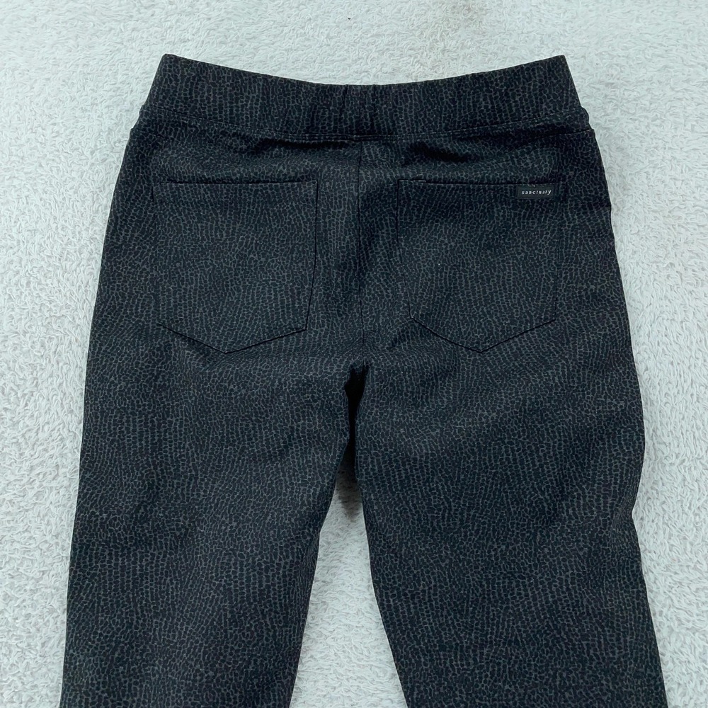 Sanctuary Pants Womens Small 28x27 Black Gray Pull On Leggings Animal Print